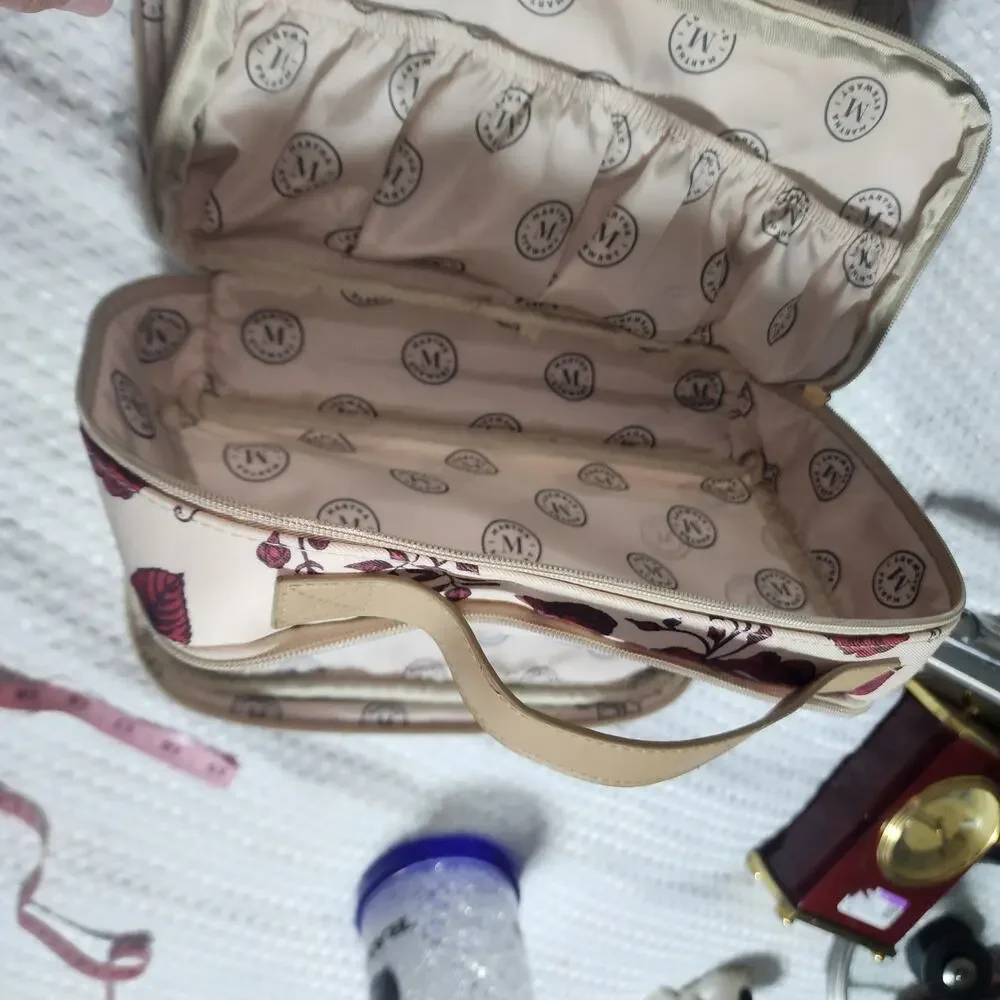 MARTHA STEWART EUC CARRY MAKEUP JEWELRY BOX BAG TRAVEL NAG